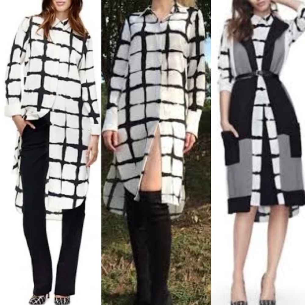 Adam Lippes XS Button-Up Long Sleeve Shirt Dress Casual Designer Chic